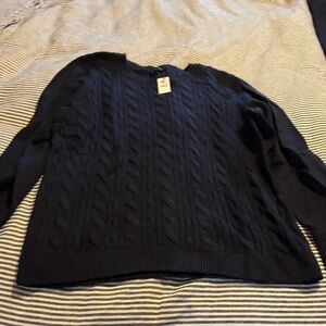 New Navy Talbots  Cable Knit Sweater